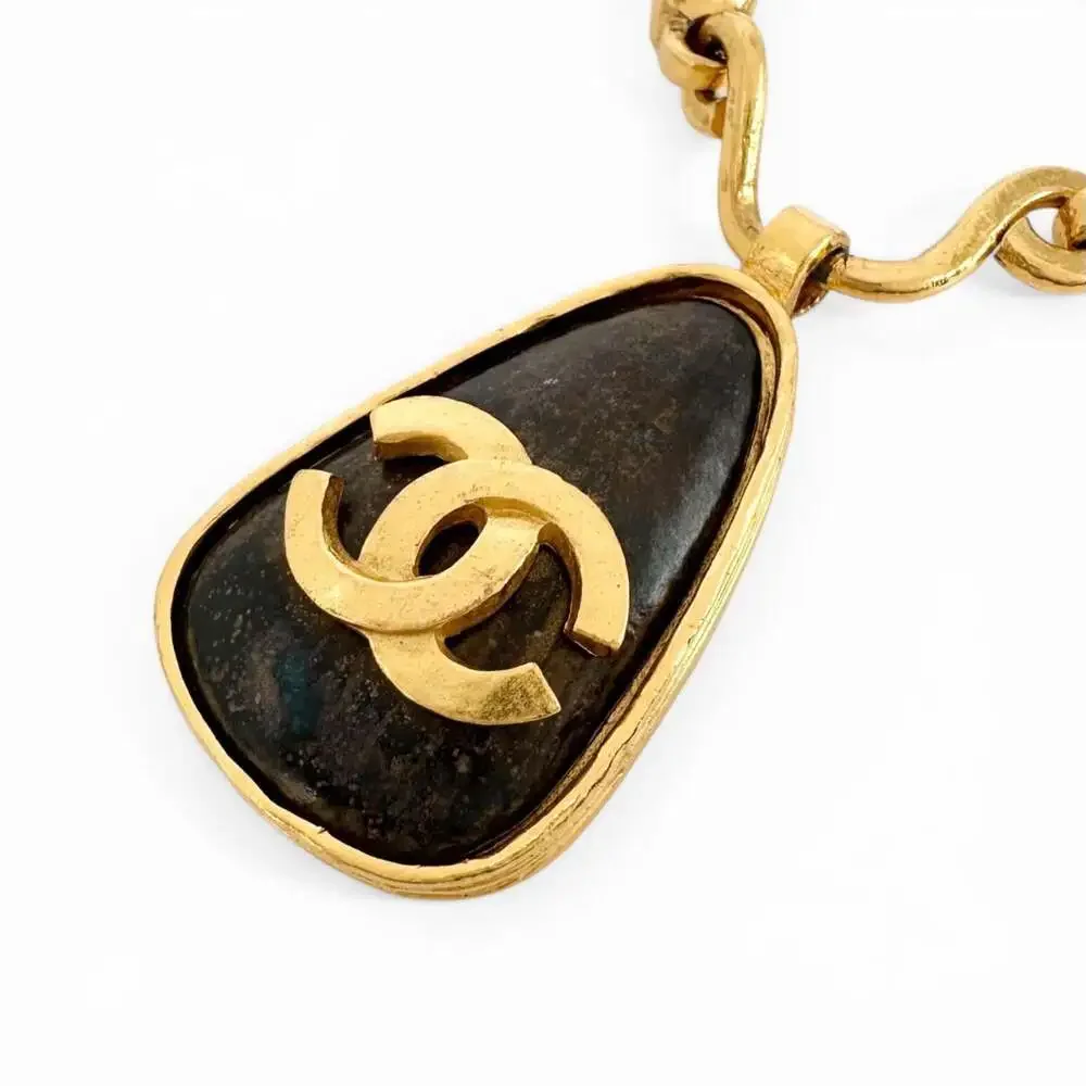 Chanel Cc Logo Pendant Necklace Metal #266499C12B
